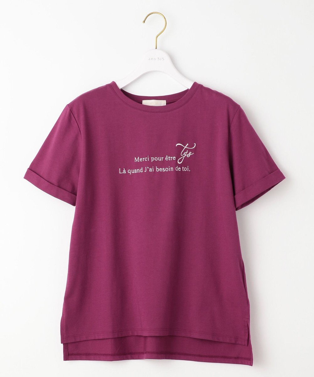 ANY SIS L ロゴ刺繍 Tシャツ 