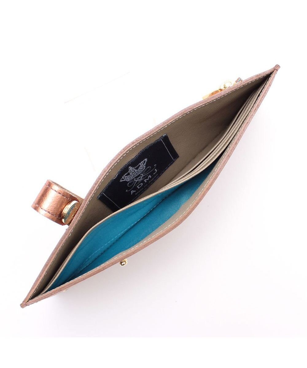 A.D.M.J. 【牛革】イタリアンレザークラックメタルスリムウォレット 