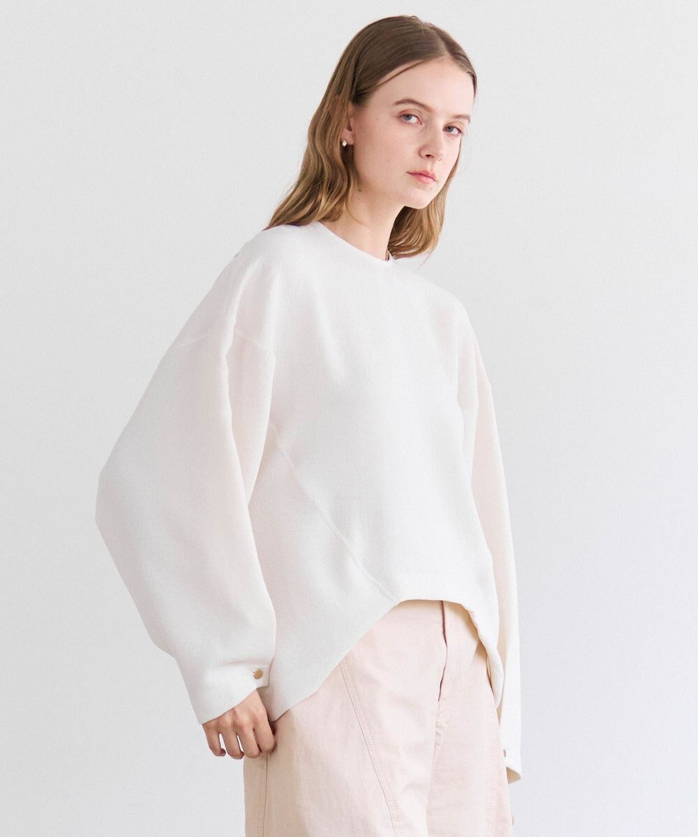 BEIGE， BROOM / スウェット風ライトフォルムプルオーバー 