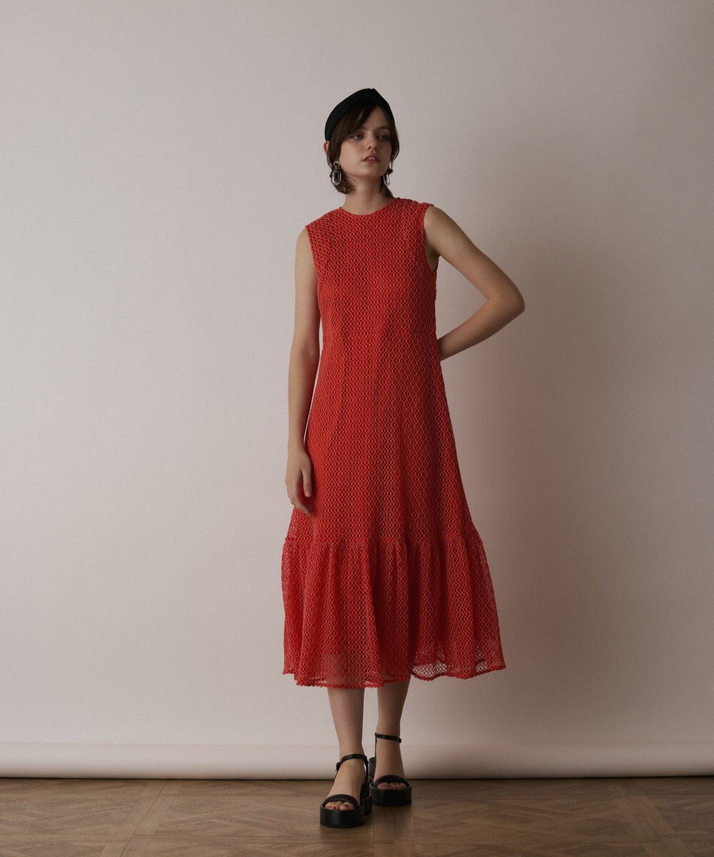 GRACE CONTINENTAL メッシュロングワンピース 