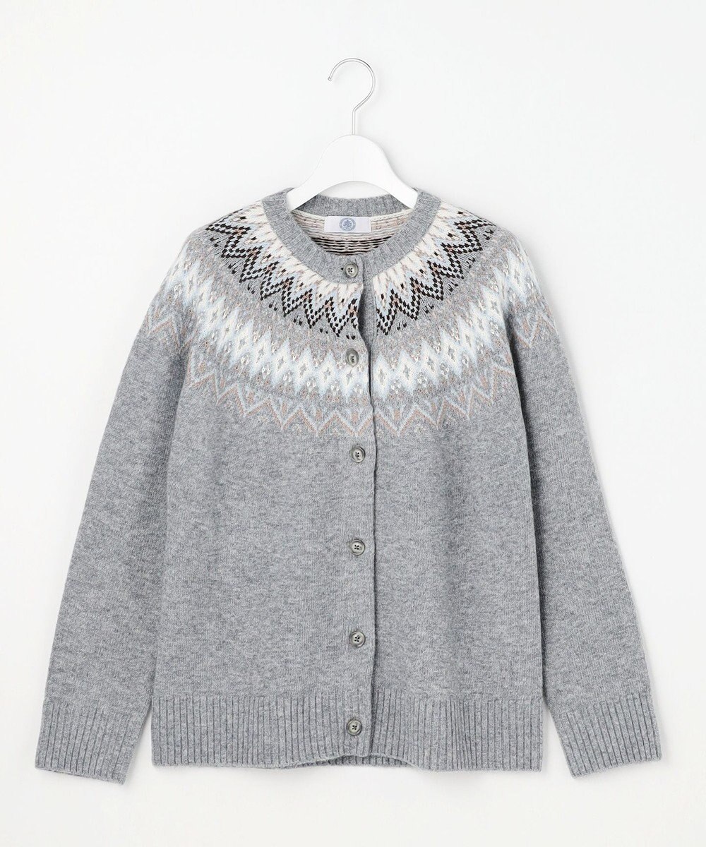 J.PRESS LADIES L FAIR ISLE ニット カーディガン 