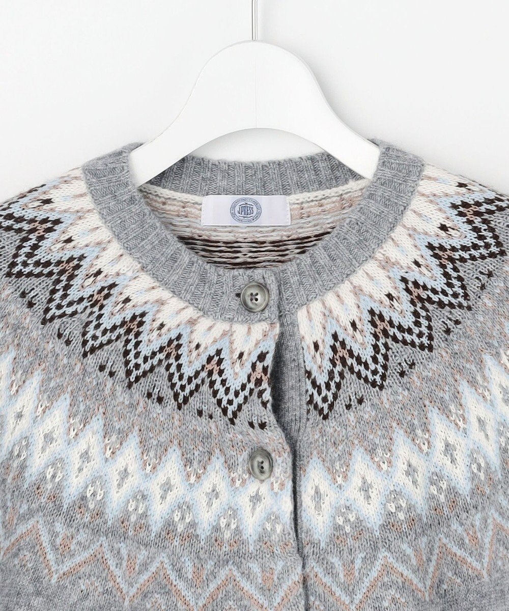 J.PRESS LADIES L FAIR ISLE ニット カーディガン 