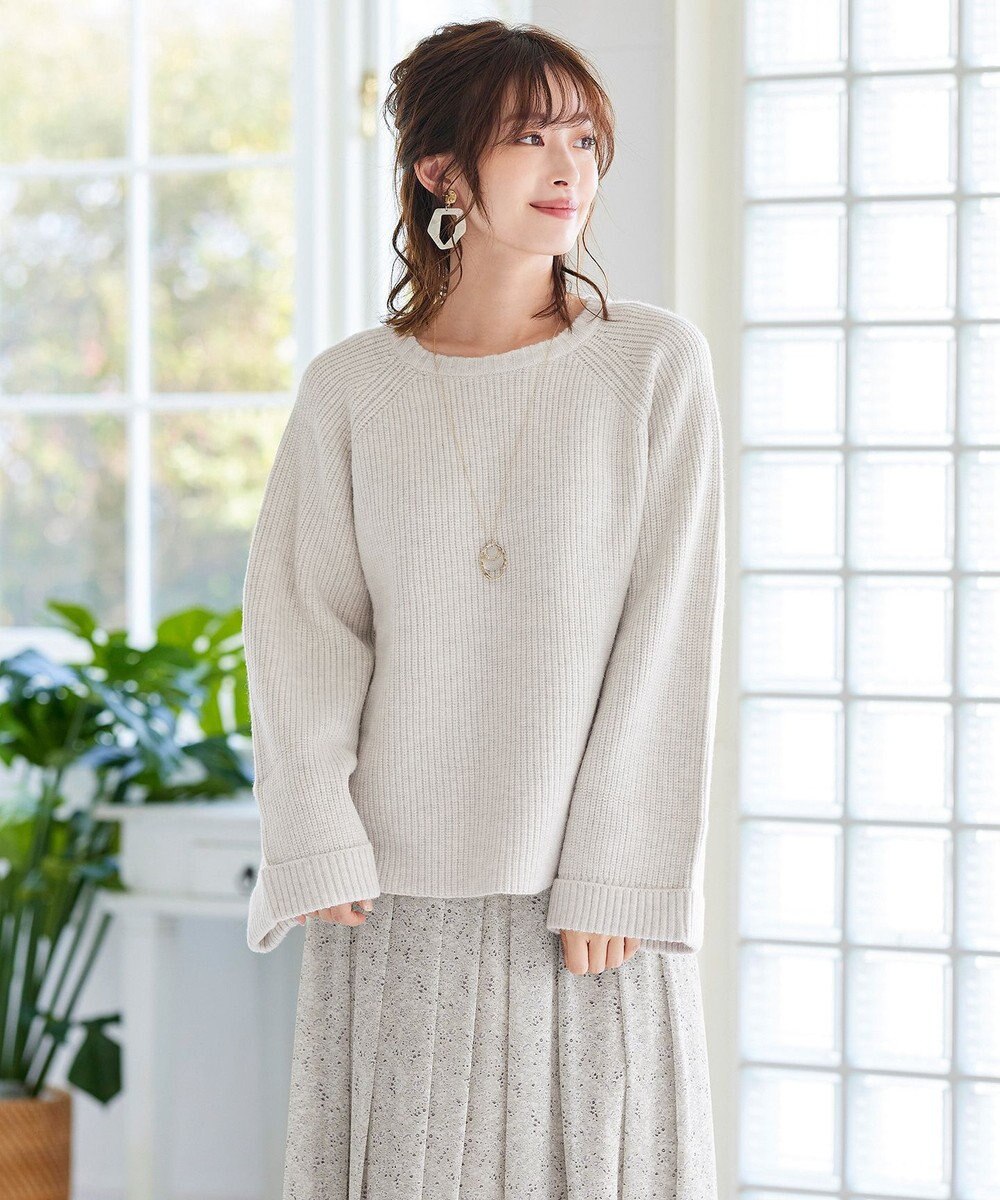 Tiaclasse 【洗える】リラックス感のあるラグランスリーブニット 