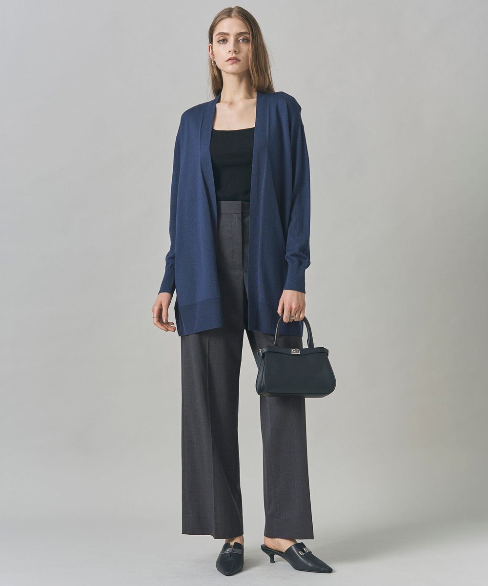 ICB L 【洗える】コンパクトファインウール ロングカーディガン 