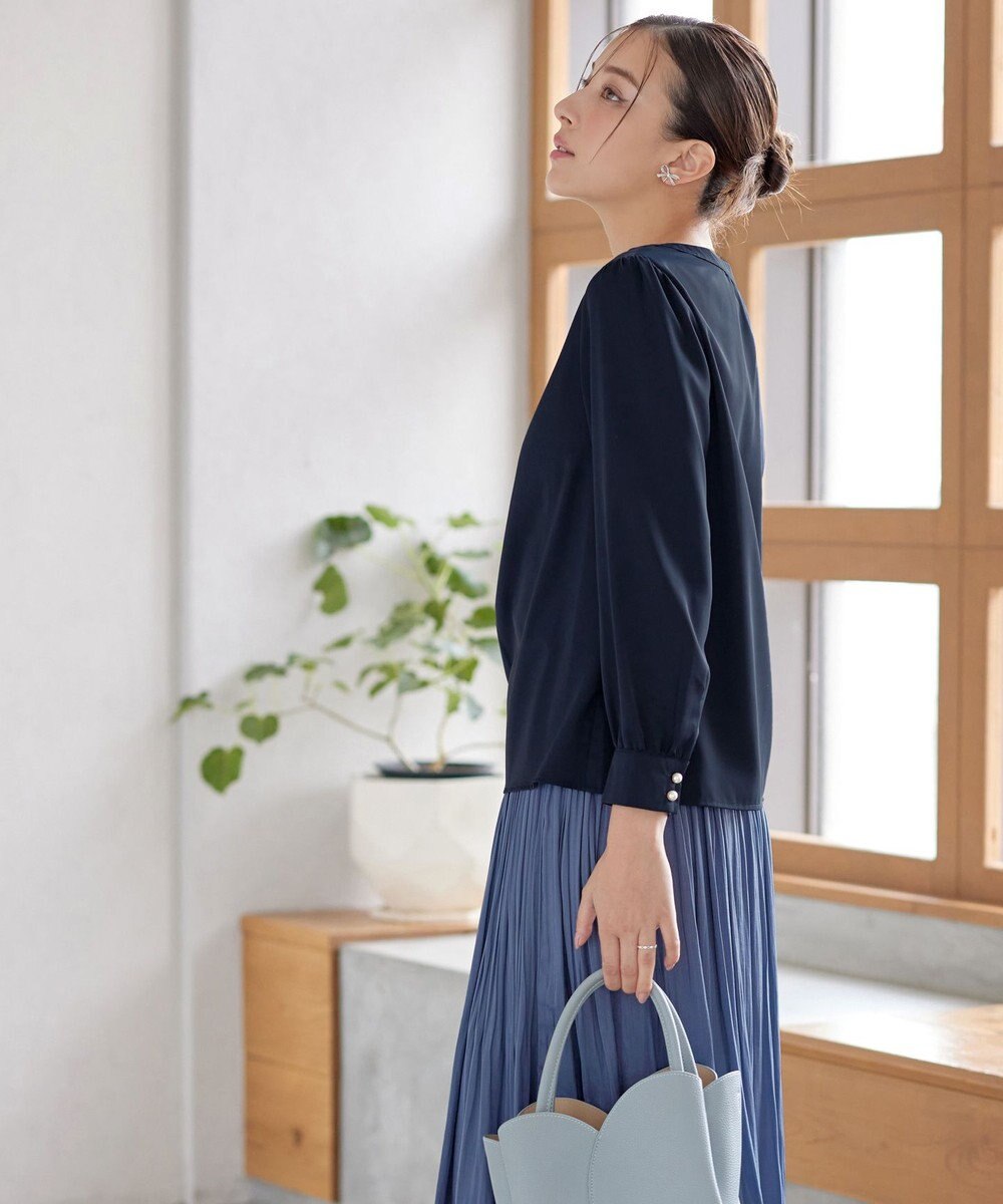 Tiaclasse 【洗える】スキッパー衿ボタンブラウス 