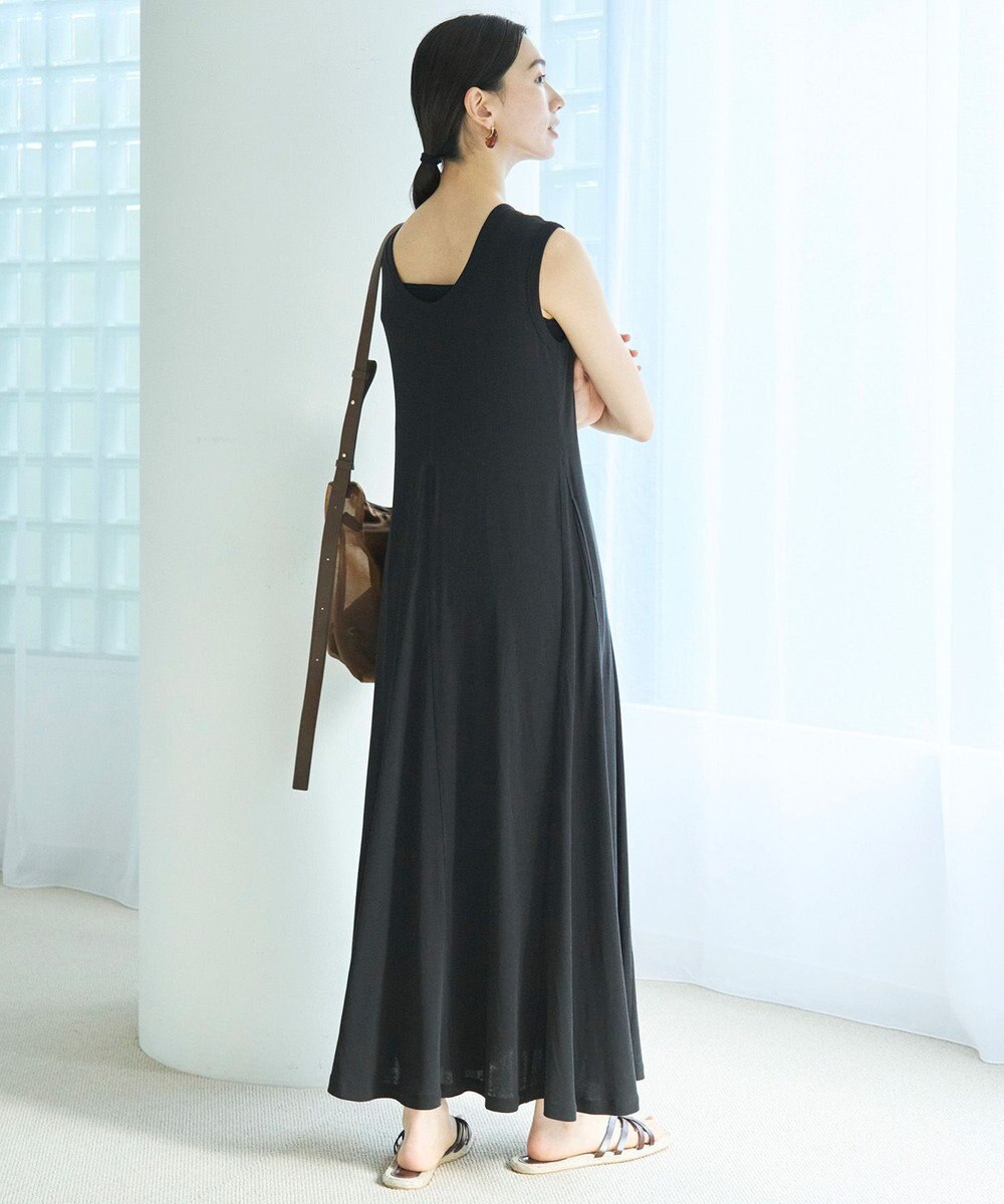 UNFILO ドライタッチフライス フレアワンピース 