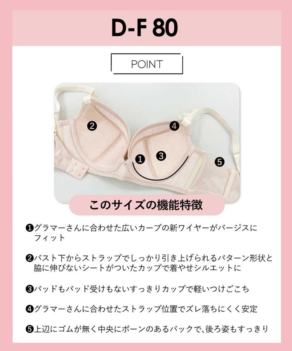 AMPHI ブラジャー パーソナル設計 脇高 背中スムージング 【stylist 4U スタイリストフォーユー】 A～Gカップまで対応 大きいサイズ ブラ BOG300 アンフィ／ワコール 