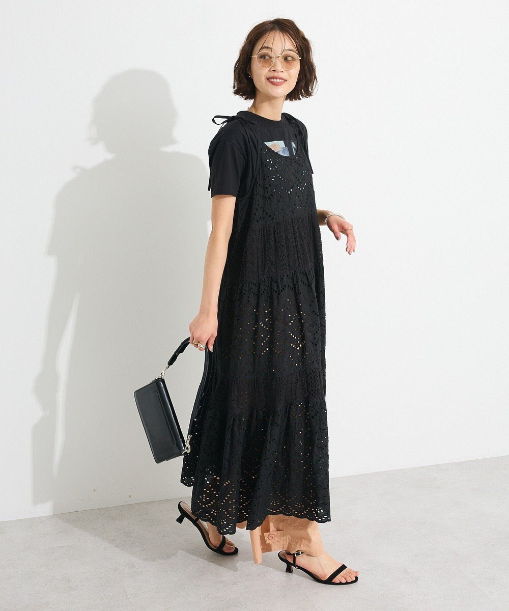 CRAFT STANDARD BOUTIQUE インド綿シフリー切り替えティアードキャミワンピース 