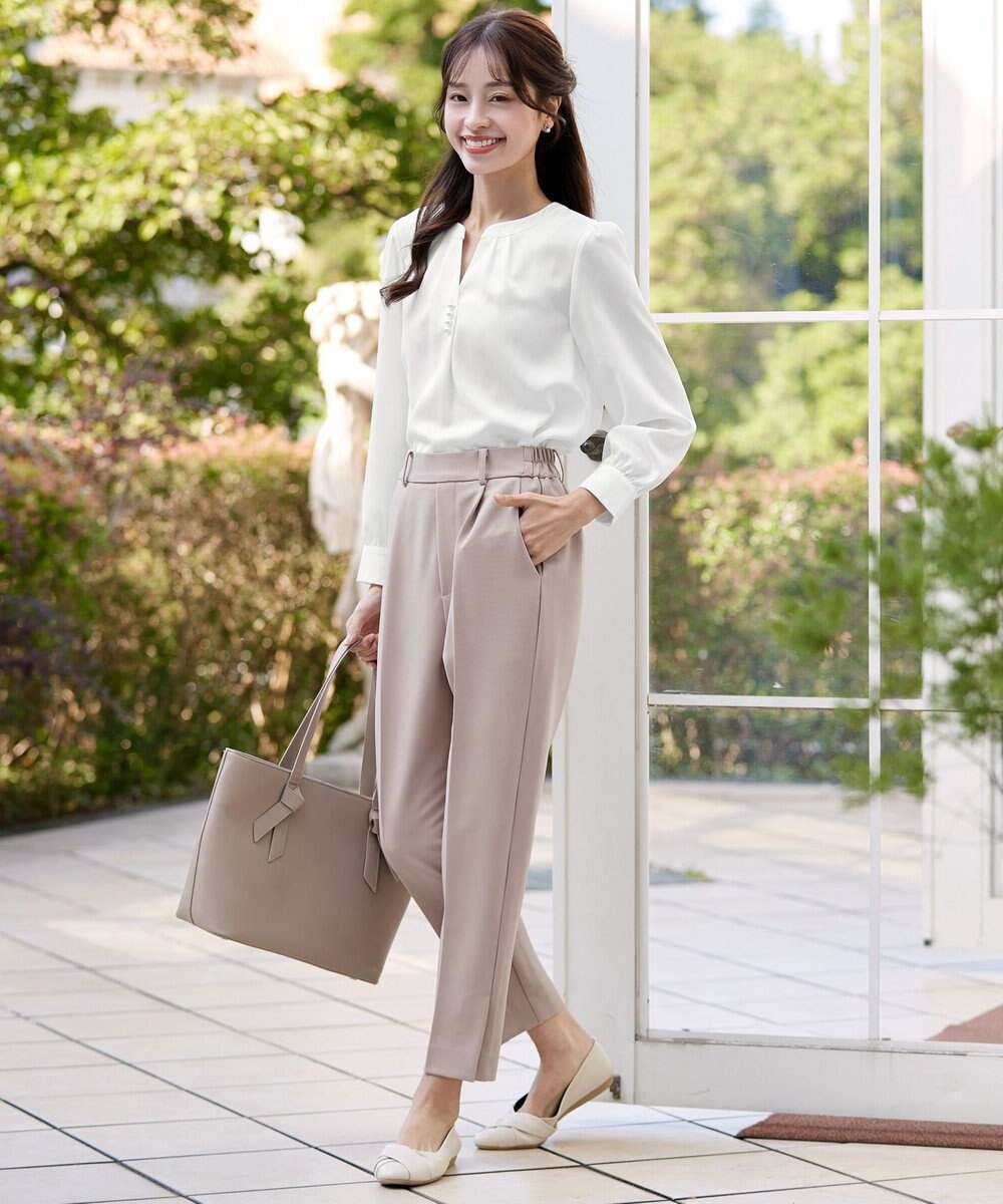 Tiaclasse 【洗える】スキッパー衿ボタンブラウス 