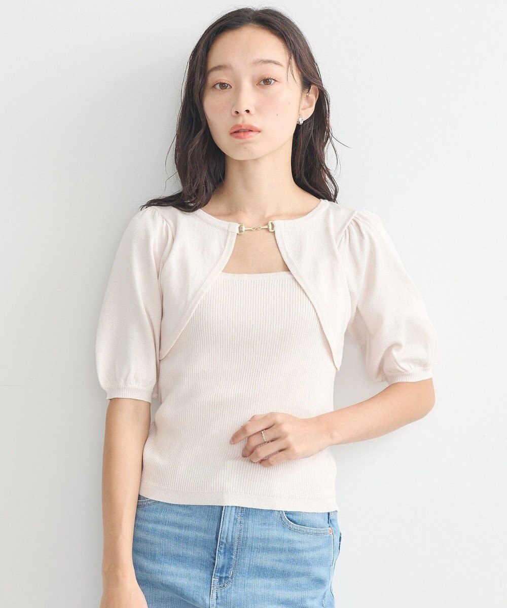 earth music&ecology ビット付きニットプルオーバー 