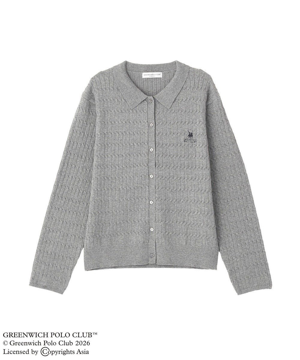 Green Parks GREENWICH POLO CLUB(TM)ケーブル襟付ニットカーディガン 