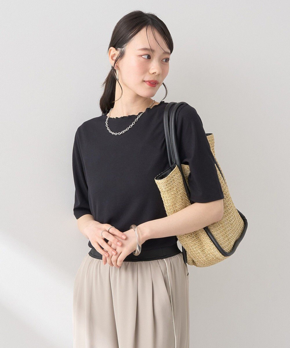 earth music&ecology リブメローショートスリーブプルオーバー 