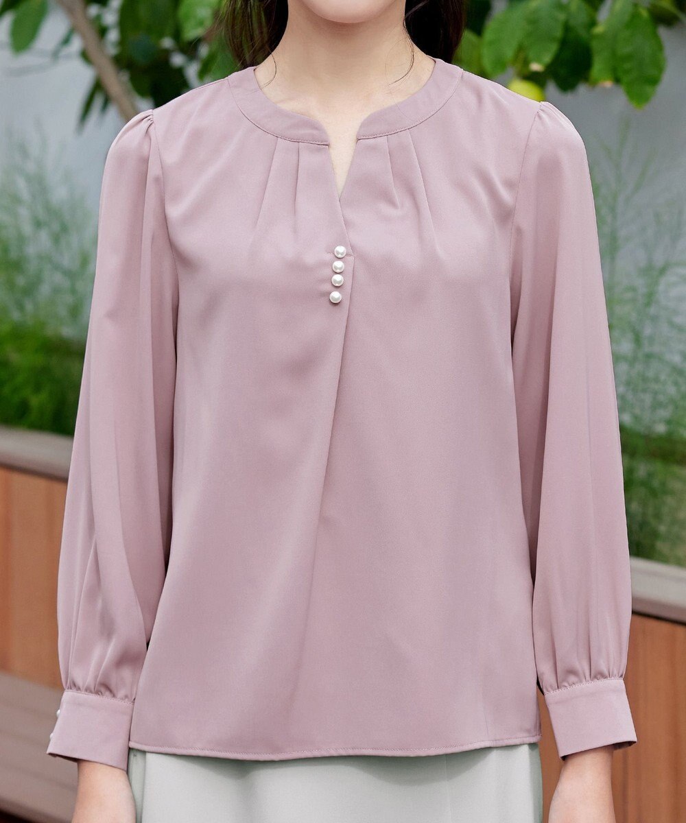 Tiaclasse 【洗える】スキッパー衿ボタンブラウス 