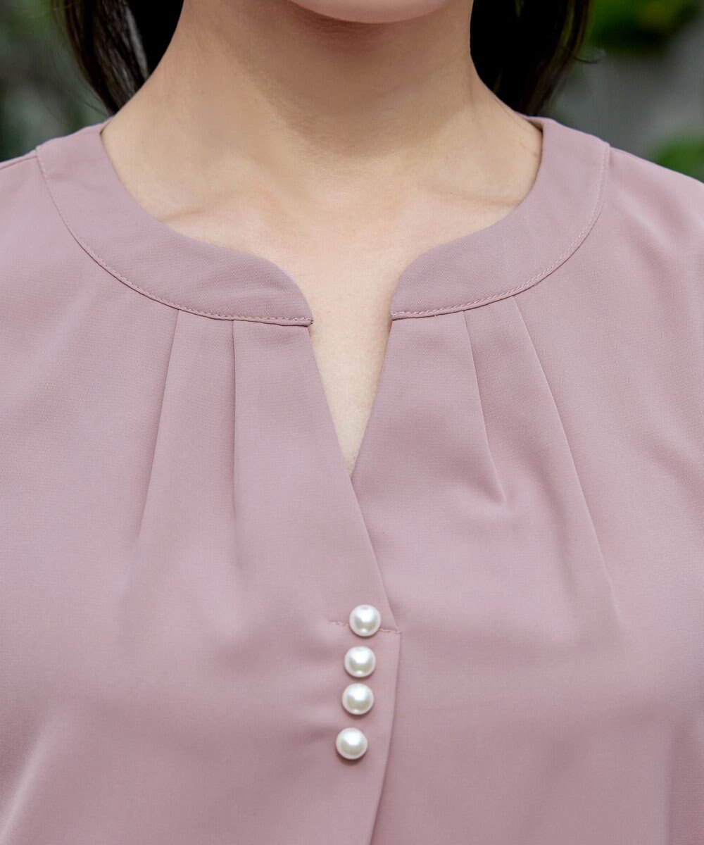 Tiaclasse 【洗える】スキッパー衿ボタンブラウス 