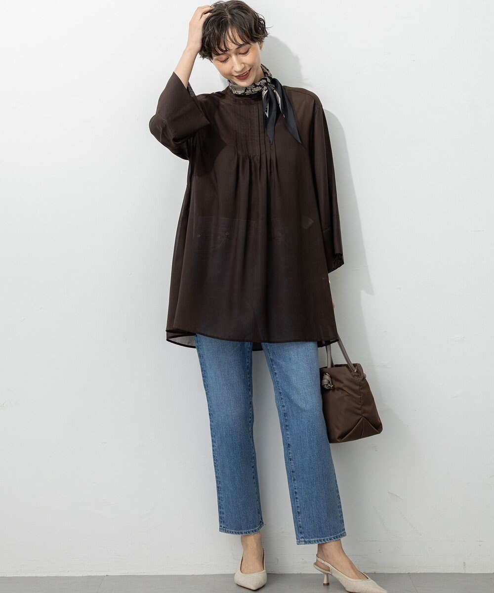 23区 【洗える】シアービエラ チュニック ブラウス 