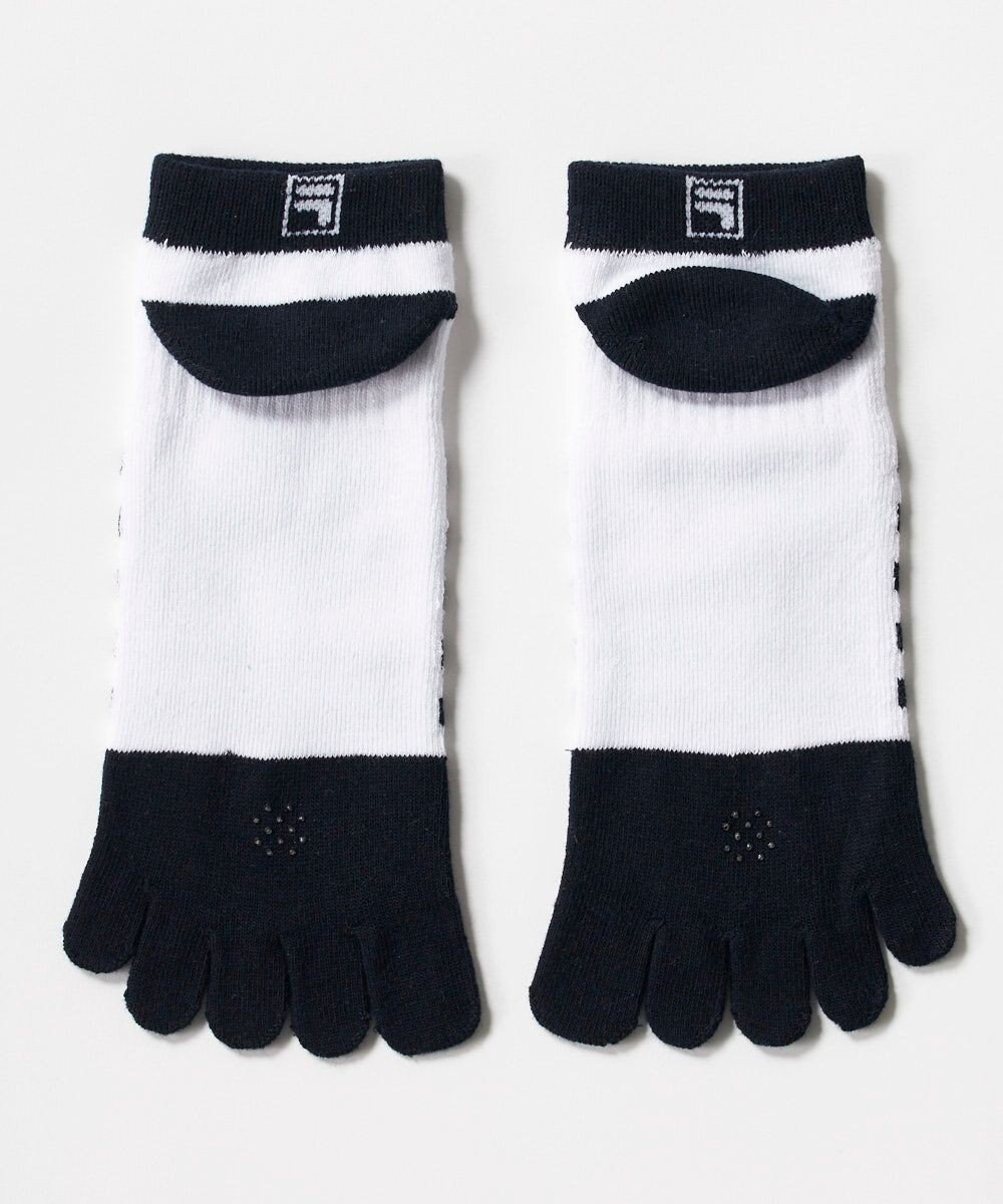 FILA GOLF／marie claire 【FILA GOLF】 ボーダージャガード五本指アンクルソックス 