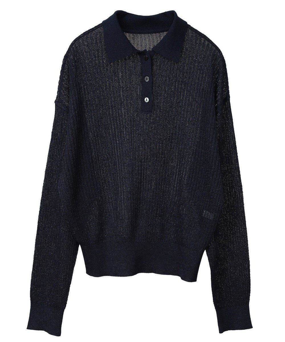 AMERICAN HOLIC メタルライクニットポロ 