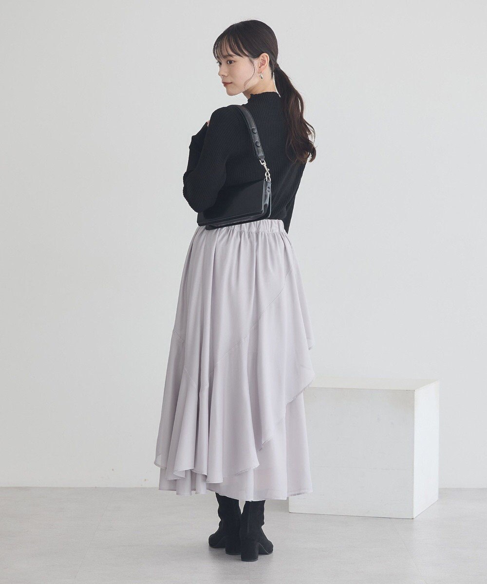 earth music&ecology シャイニーラッフルスカート 