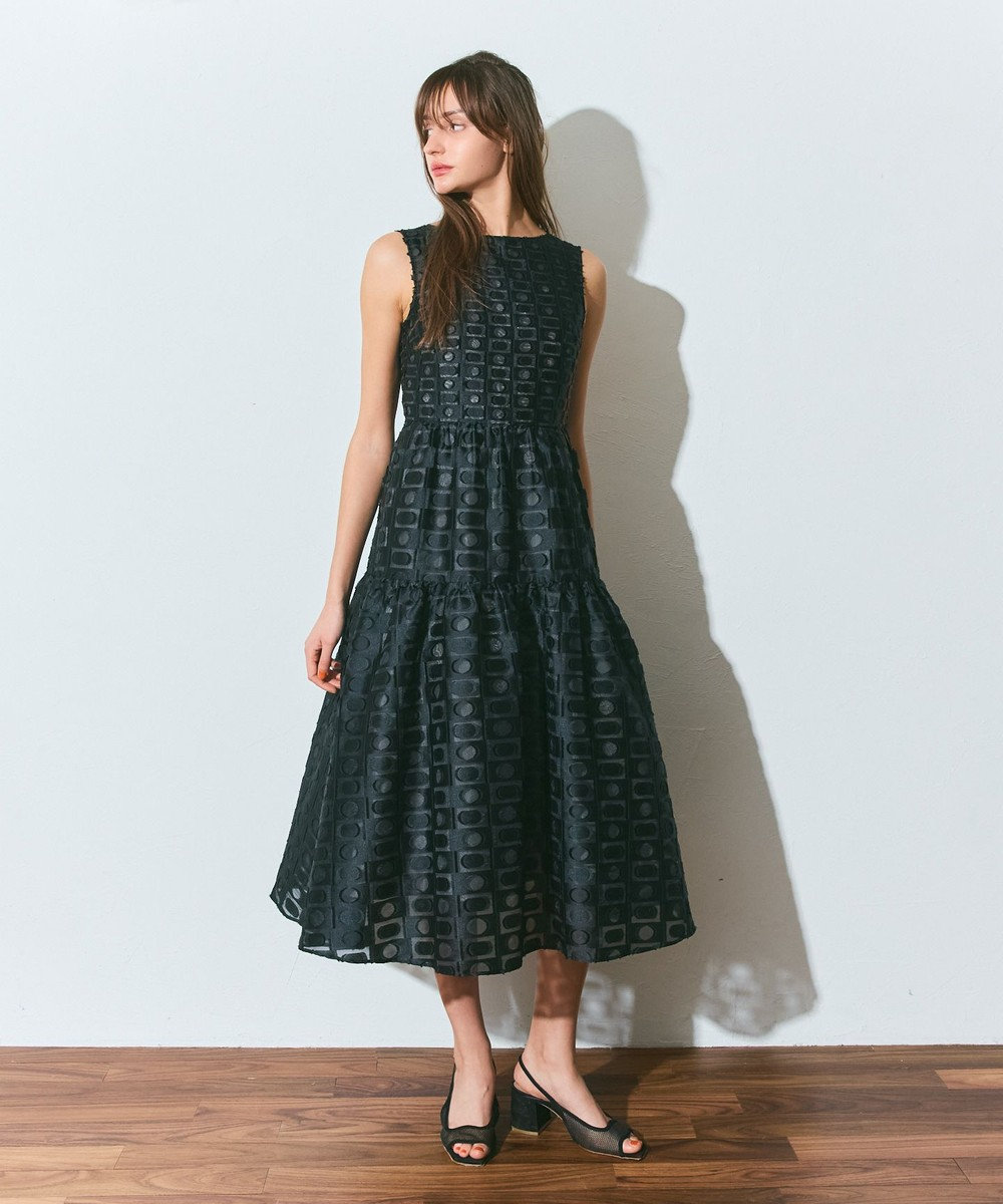 GRACE CONTINENTAL キカドットジャガードドレス 