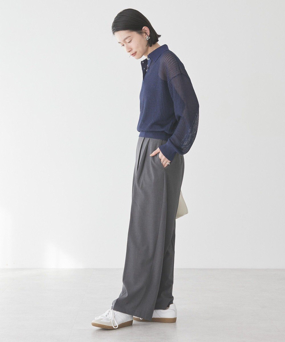 AMERICAN HOLIC メタルライクニットポロ 