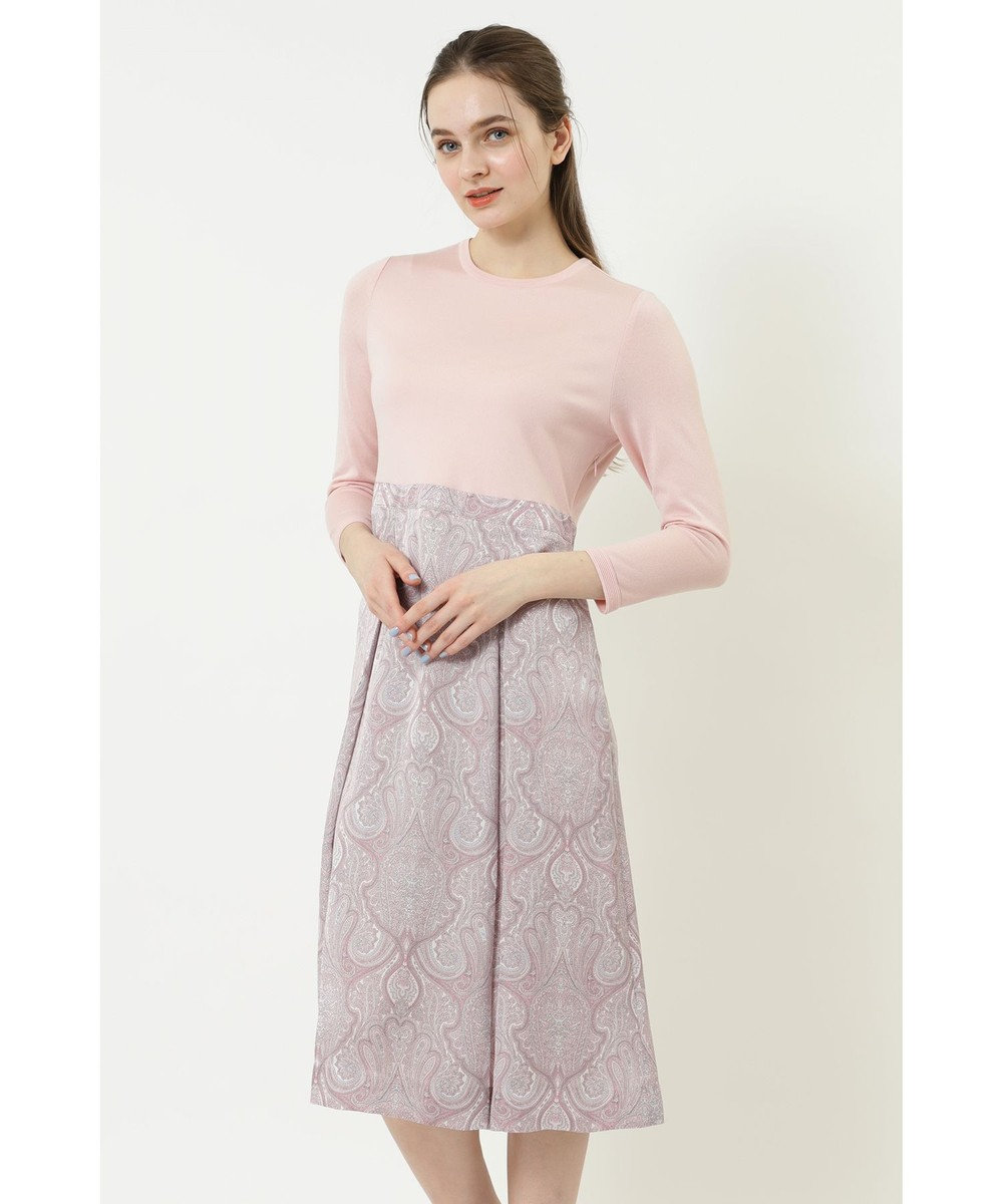 DAKS ペイズリープリントコンビニットワンピース 