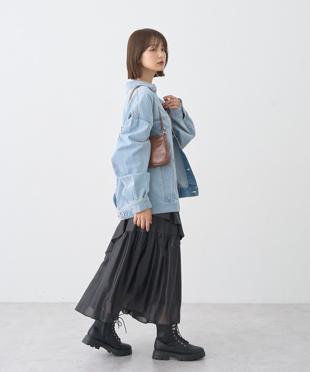 earth music&ecology シャイニーラッフルスカート 