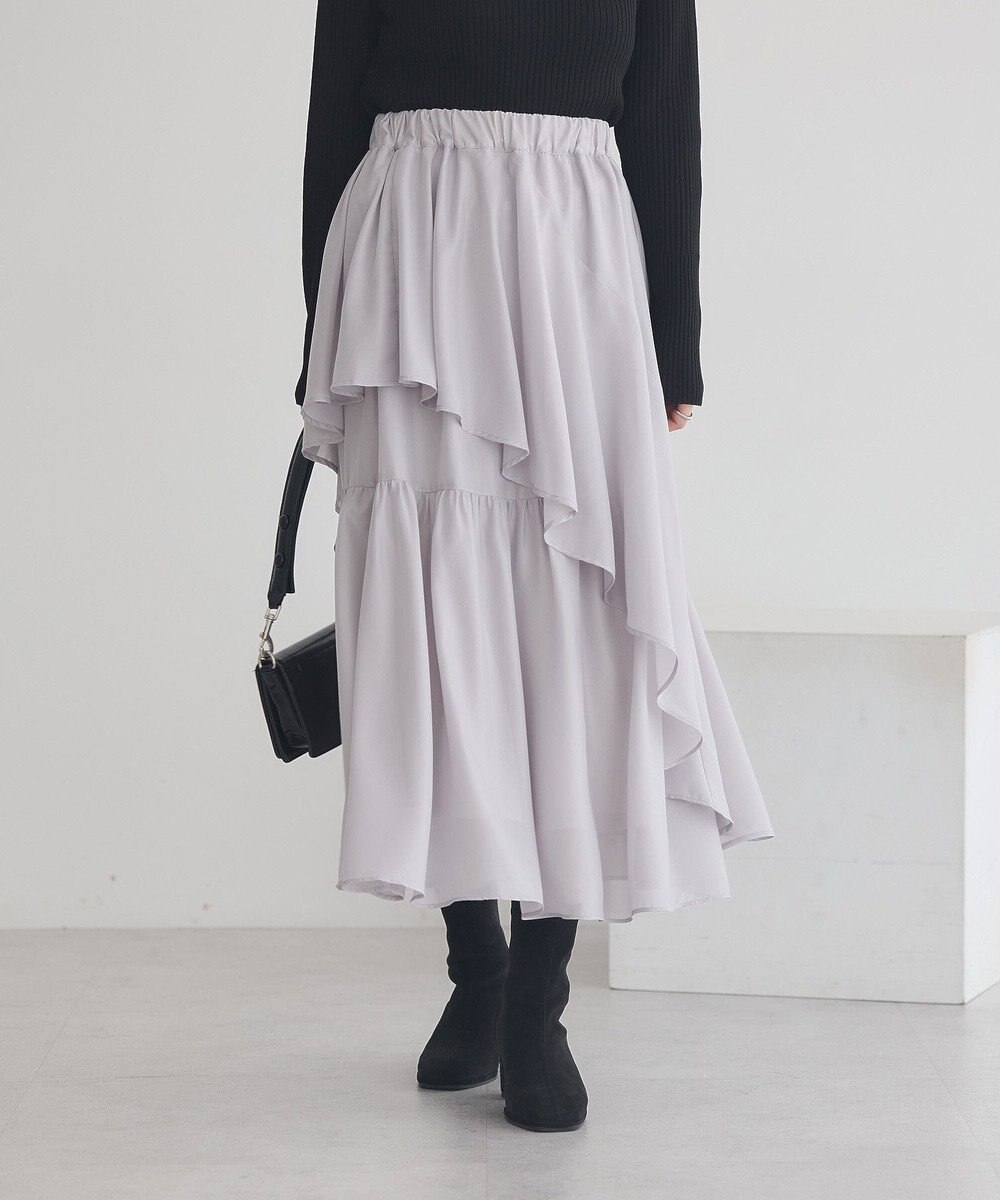 earth music&ecology シャイニーラッフルスカート 