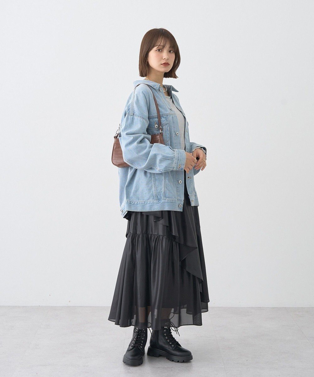 earth music&ecology シャイニーラッフルスカート 