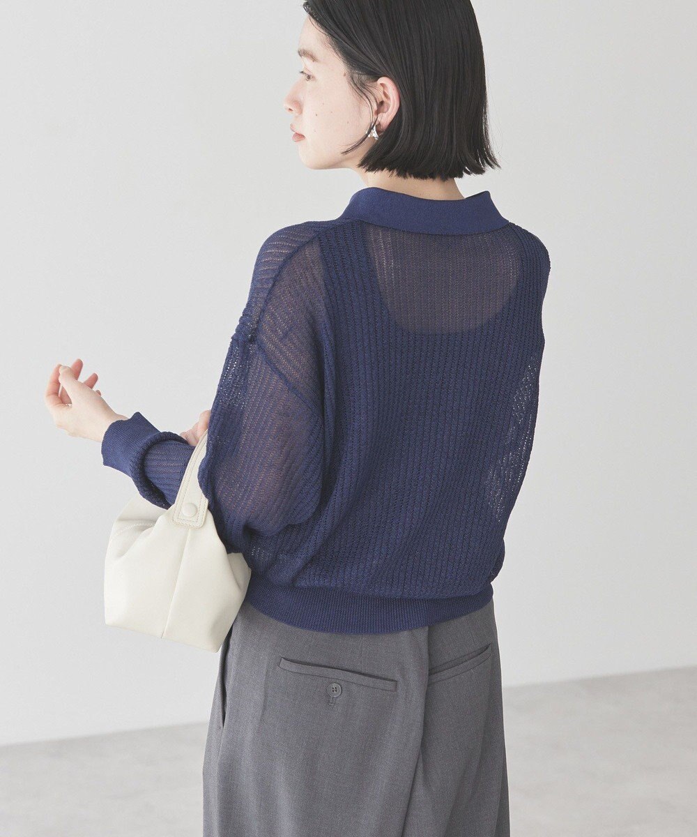 AMERICAN HOLIC メタルライクニットポロ 