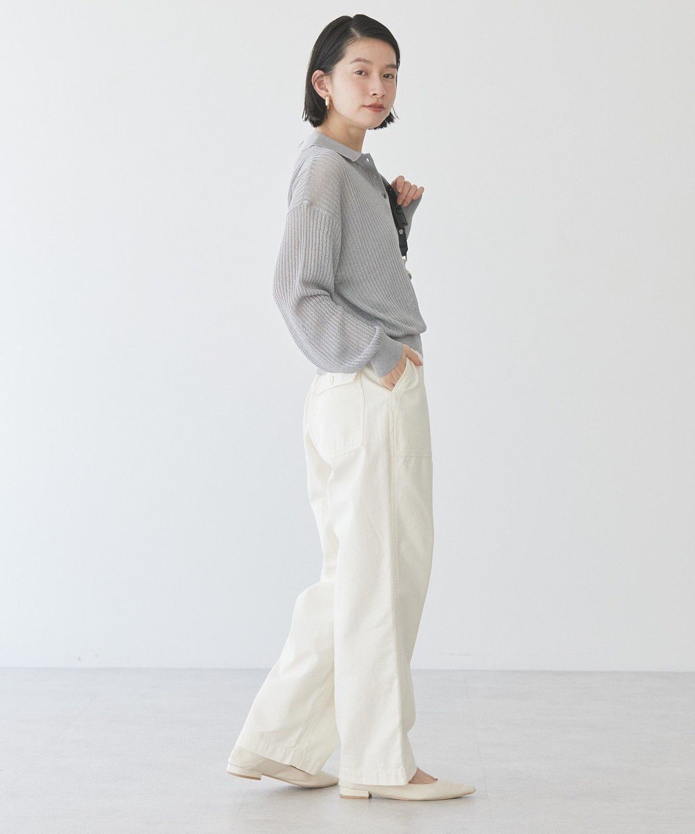 AMERICAN HOLIC メタルライクニットポロ 