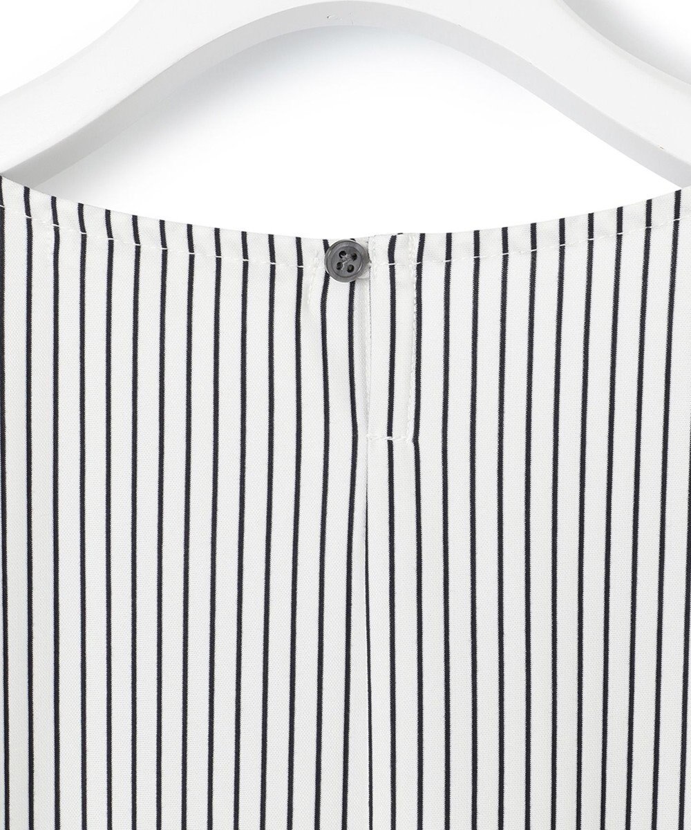 23区 【洗える】タックディテールプルオーバー ストライプ カットソー 