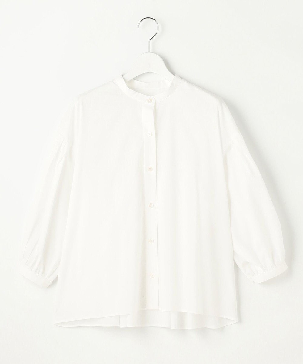 自由区 バンドカラーコットン ブラウス 