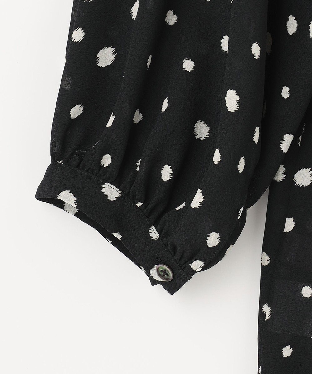 自由区 【セットアップ可】ドットプリント スキッパーブラウス 