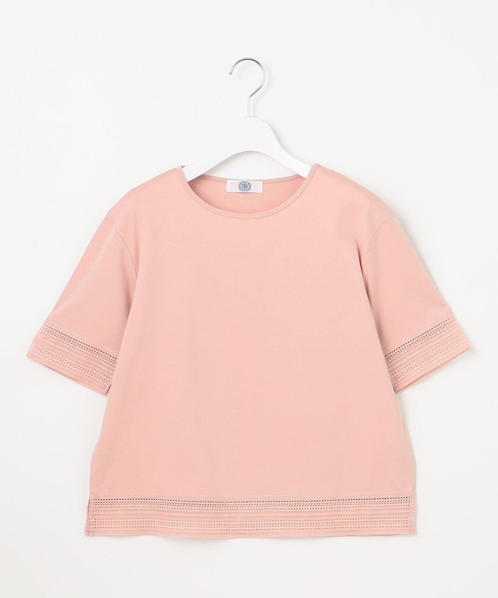 J.PRESS LADIES 【洗える】スムースジャージー レース カットソー 