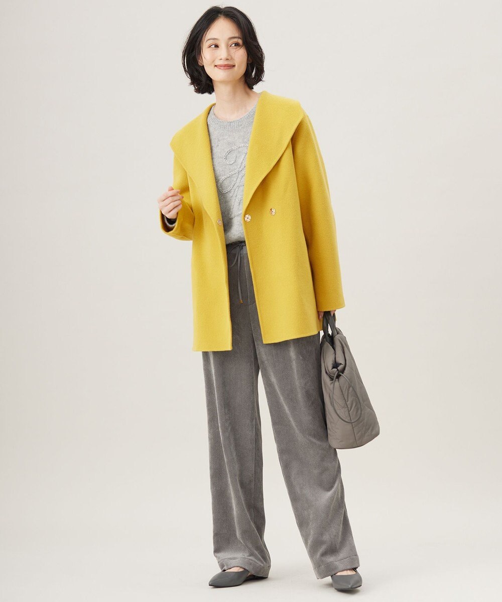 自由区 【洗える】ソフトコーデュロイワイド パンツ 