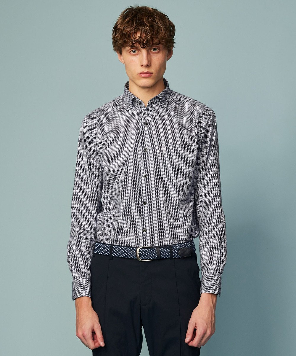 JOSEPH ABBOUD 【キングサイズ・オーガニックコットン使用】コットンプリント シャツ 