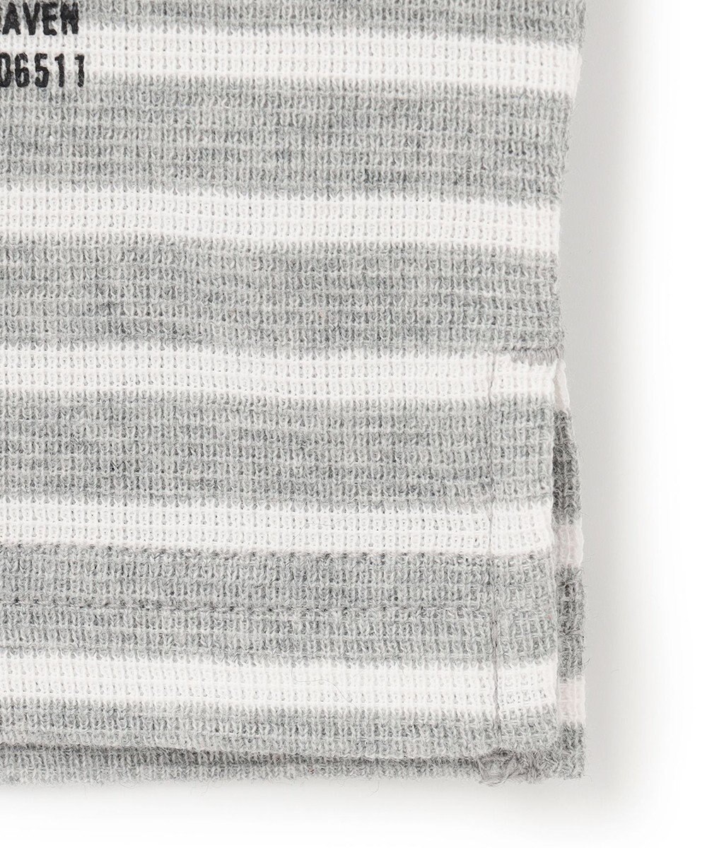 J.PRESS MEN ワッフルボーダー ロングTシャツ 