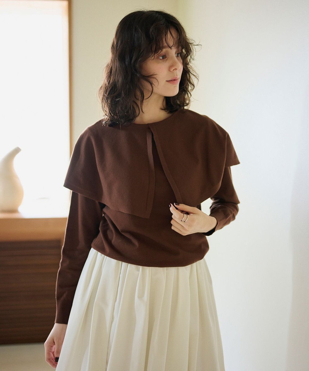 #Newans 【洗える】ケープカラープルオーバー 