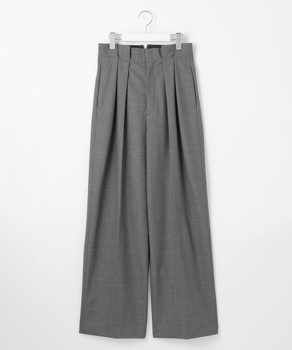 23区 【エステータ】ウールトロドライストレッチ タックワイドパンツ 