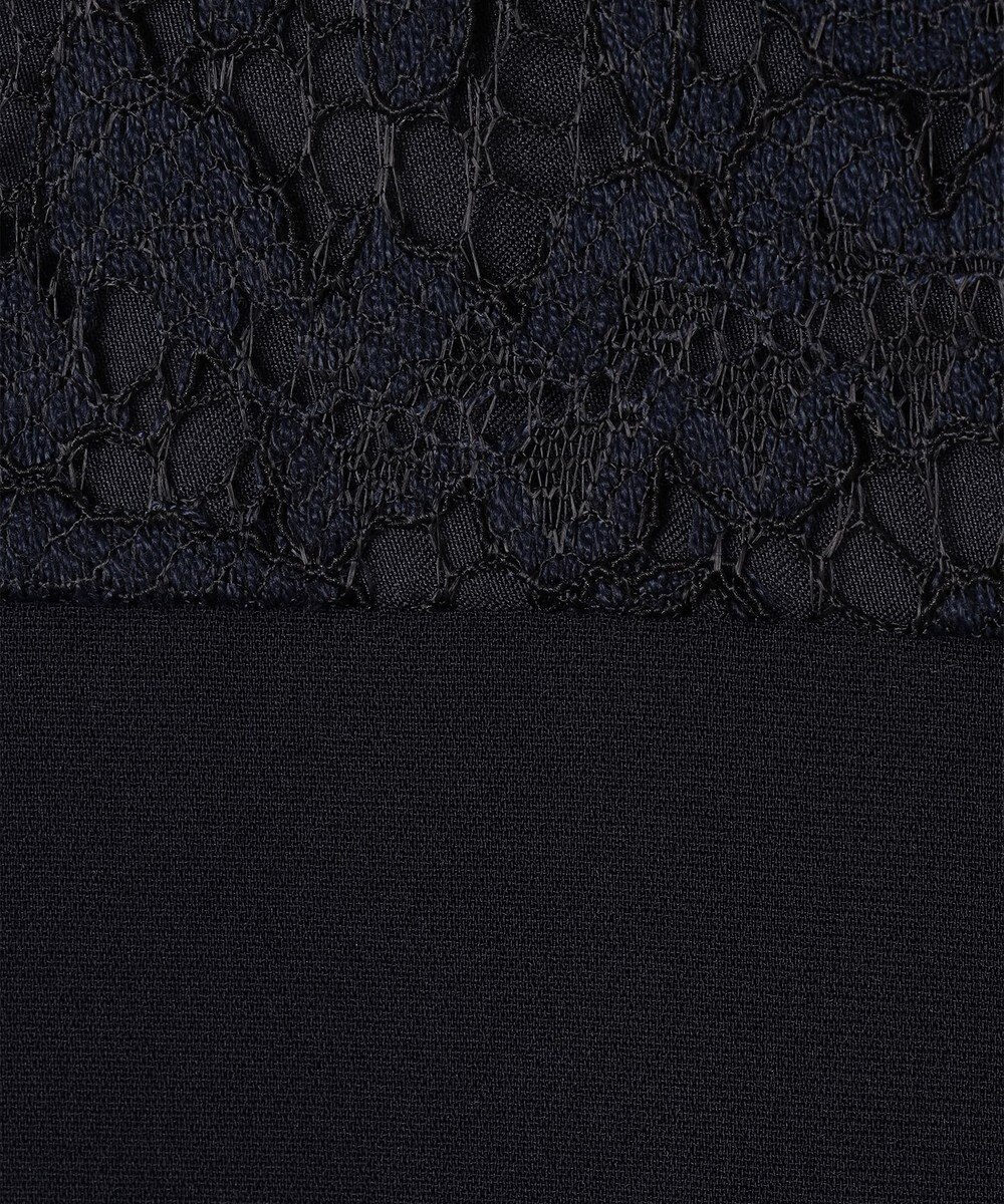 23区 【洗える】トリアセダブルジョーゼット レース切り替え ワンピース 