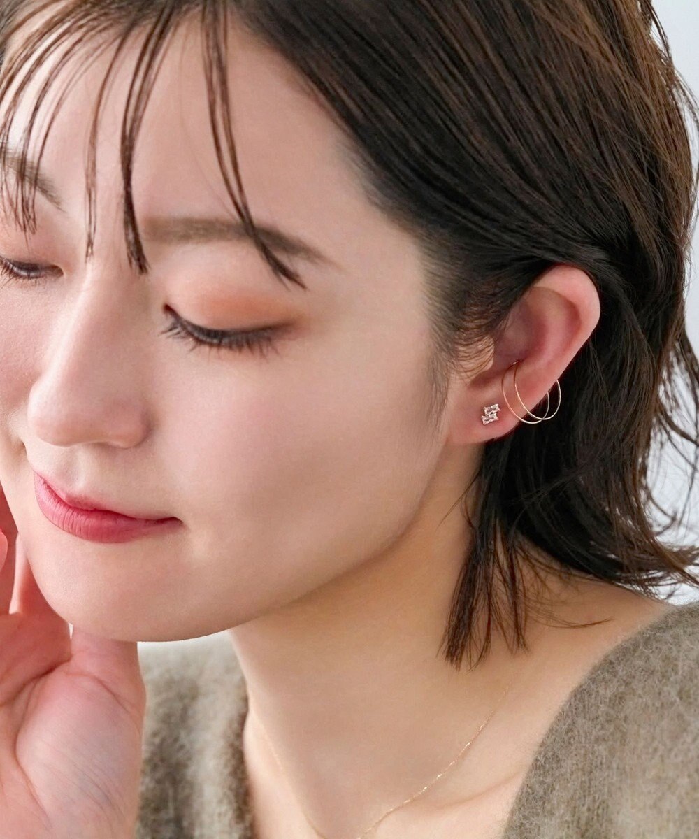 Phoebe 【K10】ツインバケットピアス　ローズゴールド 