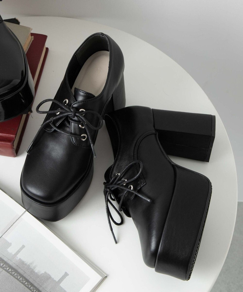 WEGO ボリュームヒールレースアップシューズ 