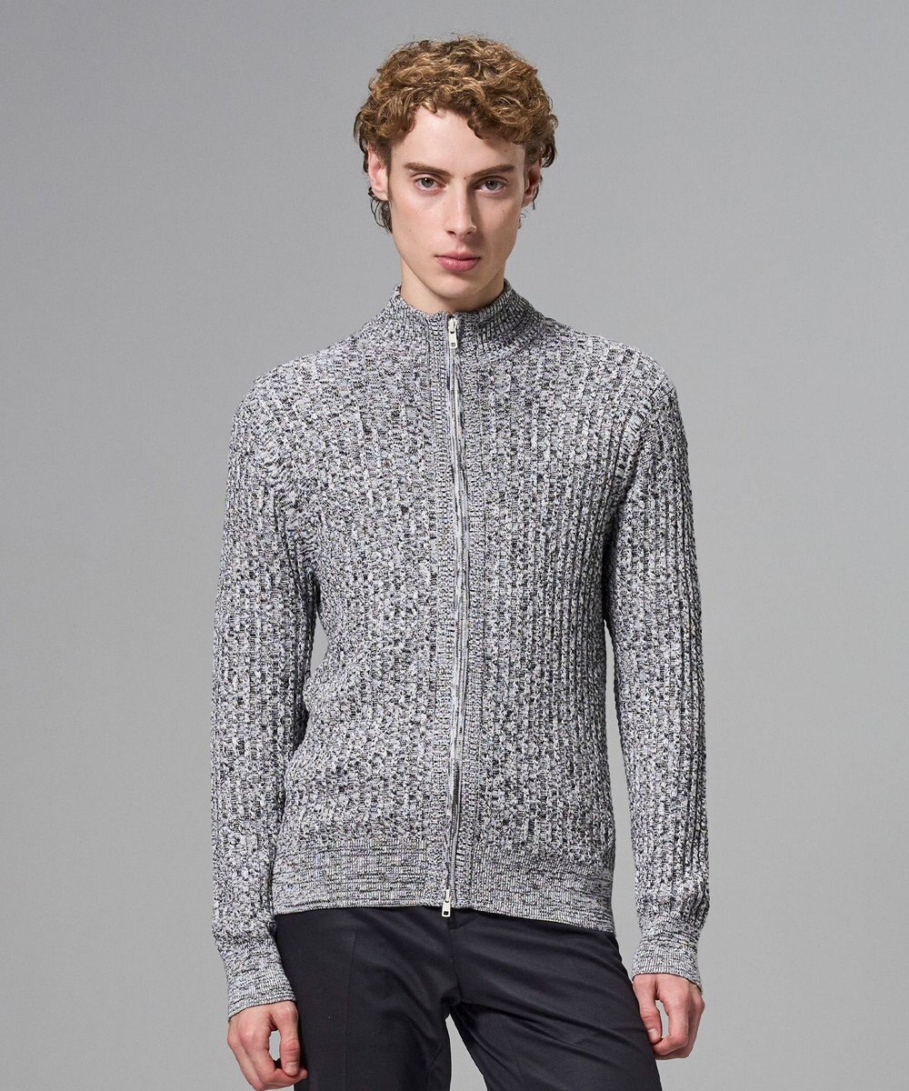 JOSEPH HOMME 【新柄】シルクバルキー　ハイネックジップアップニット 