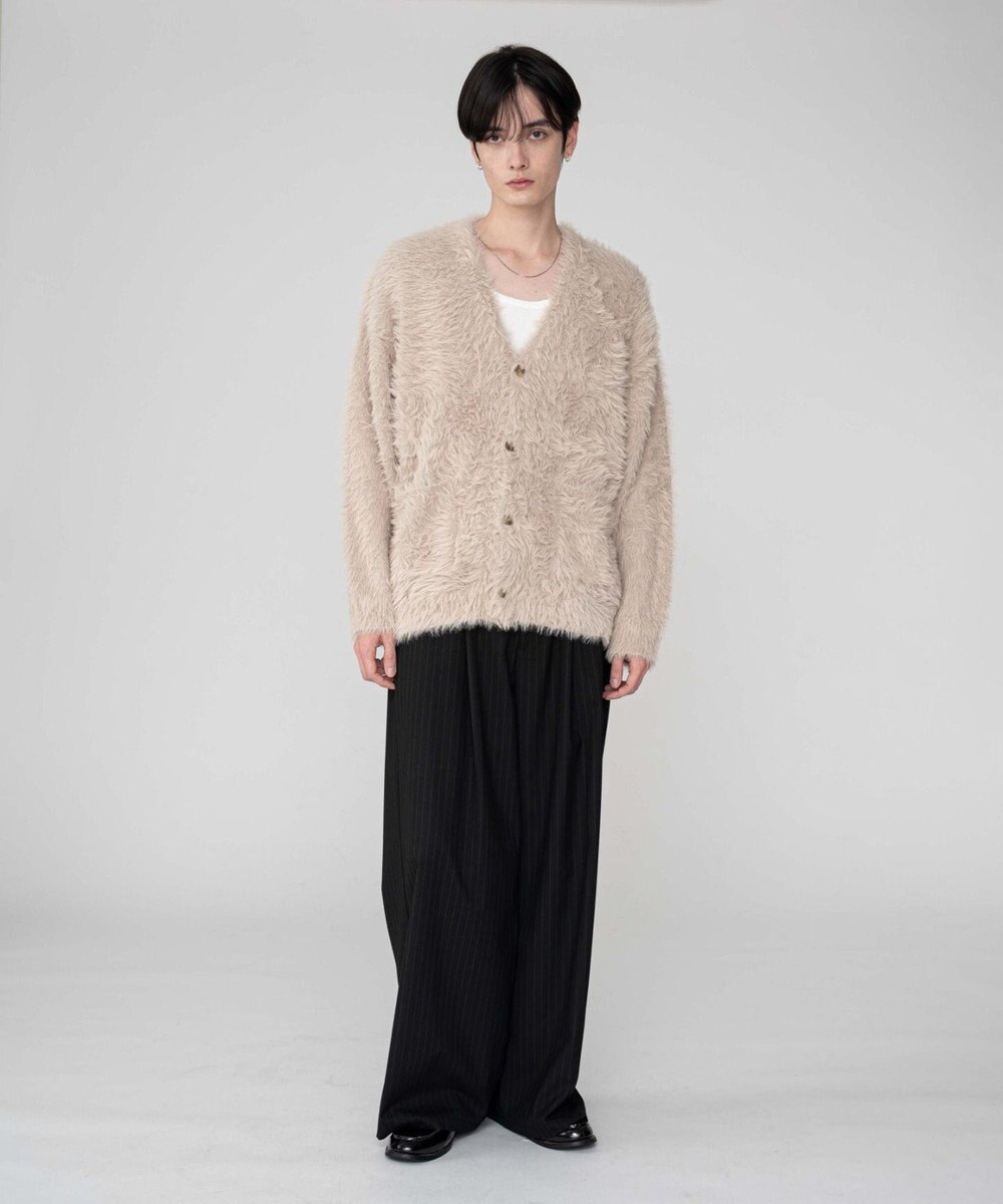 WEGO 【2025秋冬新作/ユニセックス着用ITEM/SMLサイズ展開】フェザーニットカーディガン 