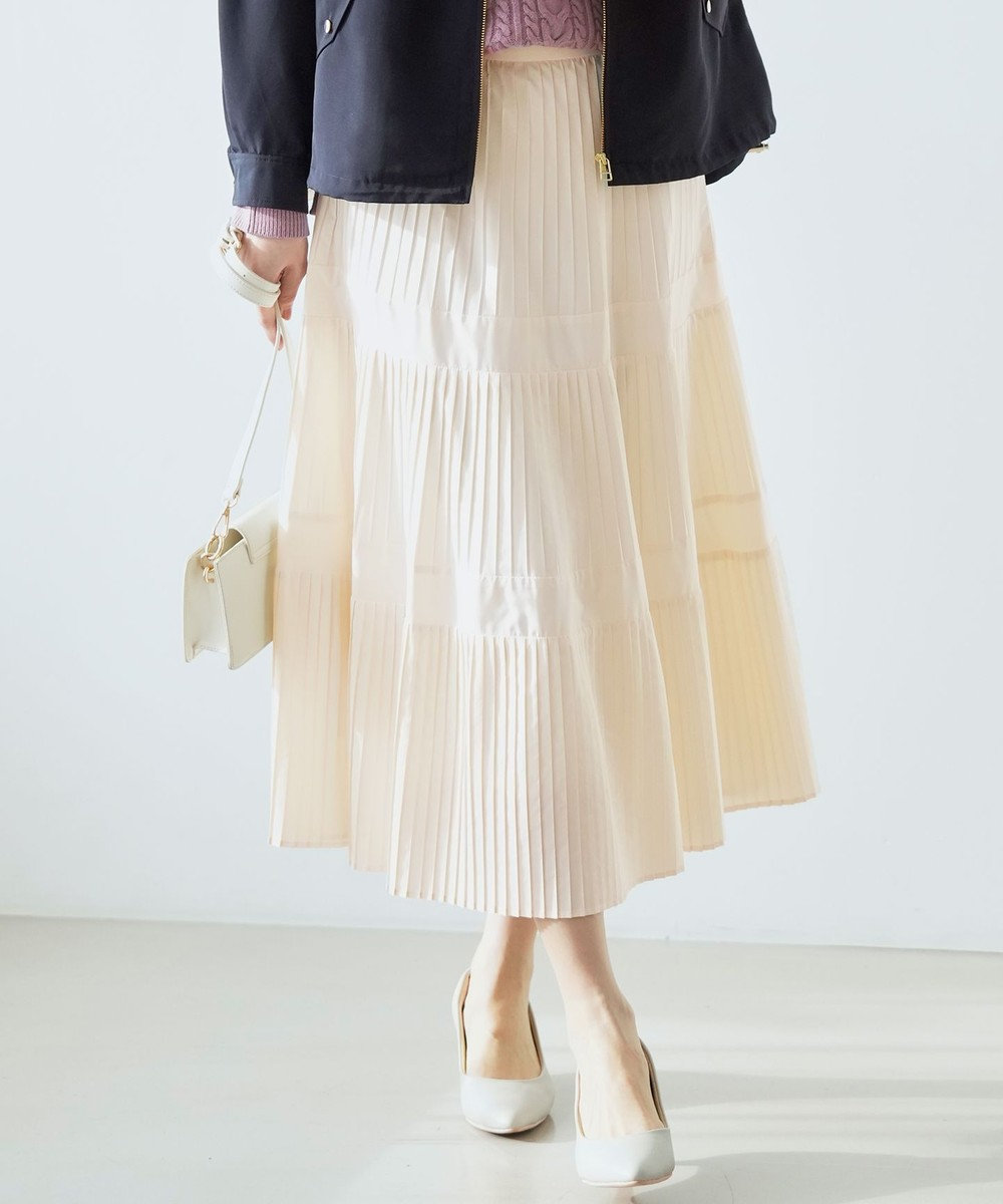 ANY SIS L プリーツ切替 スカート 