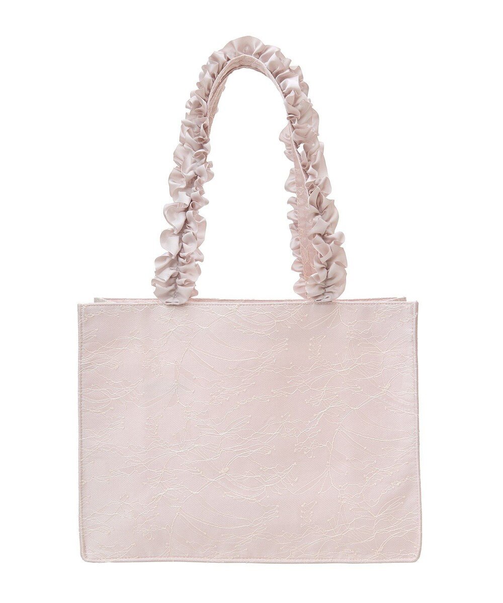 Maison de FLEUR レースフリルハンドルスクエアトートＭバッグ 