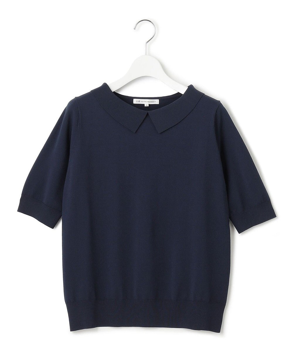 23区 L 【WEB限定】レーヨンポリエステルストレッチ 襟デザイン ニット 