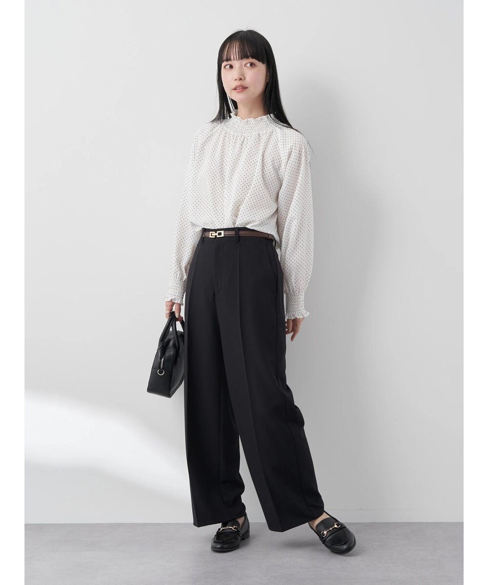 earth music&ecology シャーリングネックブラウス 