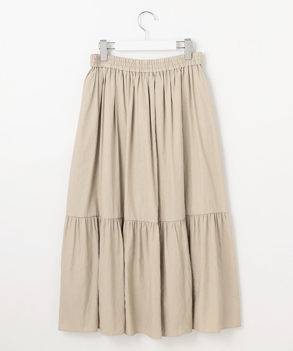 J.PRESS LADIES 【洗える】シャンブレーツイル ティアード スカート 