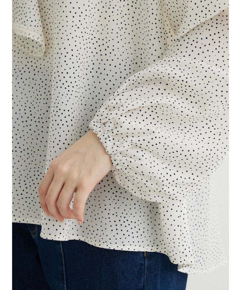 Green Parks 柄アソートラッフル衿ブラウス 